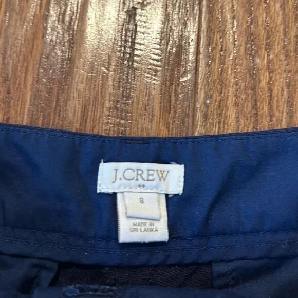 J.Crew linen blend scallop hem navy shorts size 8 - Picture 4 of 10